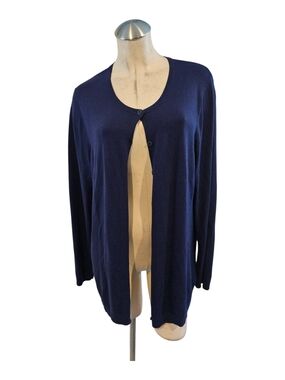 Coldwater Creek Size L Blue Cardigan Sweater